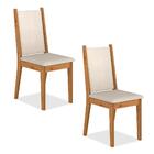 Conjunto 2 Cadeiras Seul Cinamomo/suede Bege - Móveis Arapong