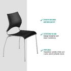 Conjunto 2 Cadeiras Tubo Cromado Assento Preto