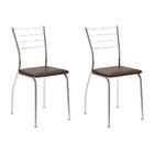 Conjunto 2 Cadeiras Tubo Cromado Napa Marrom