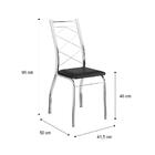 Conjunto 2 Cadeiras Tubo Cromado Napa Preta