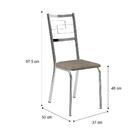 Conjunto 2 Cadeiras Tubo Cromado Tecido Bege Carraro