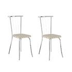 Conjunto 2 Cadeiras Tubo Cromado Tecido Estampado Carraro