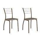 Conjunto 2 Cadeiras Tubo Ouro Velho Tecido Camurça Carraro