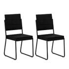 Conjunto 2 Cadeiras Tubo Preto Com Napa Preta Carraro