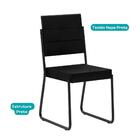 Conjunto 2 Cadeiras Tubo Preto Com Napa Preta Carraro