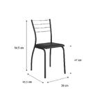 Conjunto 2 Cadeiras Tubo Preto Napa Preta Carraro