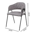 Conjunto 2 Cadeiras Veneza No Bouclé Cinza E Metal Preto