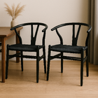 Conjunto 2 Cadeiras Wish Bone Madeira Luxo Cozinha Jantar Áre