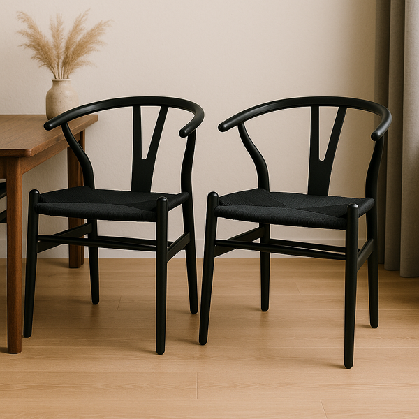 Conjunto 2 Cadeiras Wish Bone Madeira Luxo Cozinha Jantar Áre