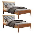 Conjunto 2 Cama Solteiro Vivare Amêndoa Mel/cinza Claro