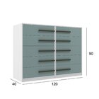 Conjunto 2 Cômodas 5 Gavetas 60cm Violeta Espresso Móveis Bra