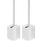 Conjunto 2 Escovas Sanitárias Com Suportes Para Banheiro Lava
