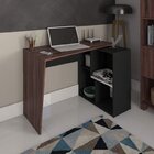 Conjunto 2 Escrivaninha Em L Ou Reta 4 Nichos Urban  Ipê/preto