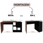 Conjunto 2 Escrivaninha Em L Ou Reta Urban 4 Nichos 110cm Ipê