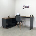 Conjunto 2 Escrivaninhas Gold Freijó/preto