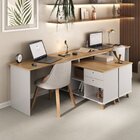 Conjunto 2 Escrivaninhas Gold Olmo/branco