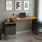 Conjunto 2 Escrivaninhas Plus Estilo Industrial Freijó/preto