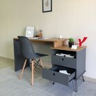 Conjunto 2 Escrivaninhas Plus Estilo Industrial Olmo/grafito