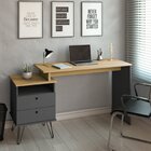 Conjunto 2 Escrivaninhas Plus Estilo Industrial Olmo/grafito