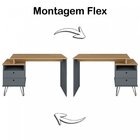 Conjunto 2 Escrivaninhas Plus Estilo Industrial Olmo/grafito