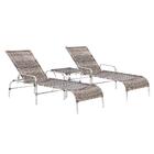 Conjunto 2 Espreguiçadeira Em Aluminio Catar E Mesa De Centro
