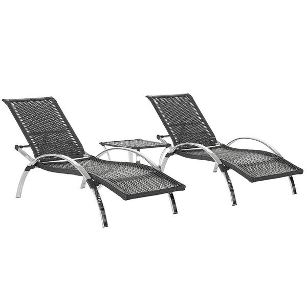 Conjunto 2 Espreguiçadeira Em Aluminio Ipanema E Mesa De Cent