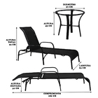 Conjunto 2 Espreguiçadeiras Alumínio Pintado Com Mesa De Cent