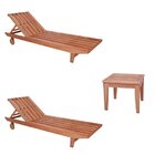 Conjunto 2 Espreguiçadeiras E 1 Mesinha De Centro Para Jardim