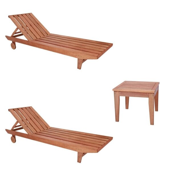 Conjunto 2 Espreguiçadeiras E 1 Mesinha De Centro Para Jardim