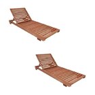 Conjunto 2 Espreguiçadeiras Madeira Maciça Roma  Madeira