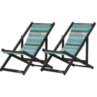 Conjunto 2 Espreguiçadeiras Preguiçosa Dobrável Sem Braço Bla