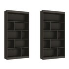 Conjunto 2 Estante Home Office Atenas Com Nicho Espresso Móve