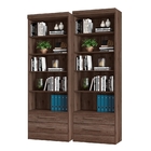 Conjunto 2 Estantes Livreiro Kenner Ébano Rústico