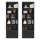 Conjunto 2 Estantes Livreiro Prairie Preto Fosco