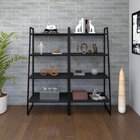 Conjunto 2 Estantes Médias 4 Prateleiras Estilo Industrial Co