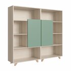 Conjunto 2 Estantes Multiuso 2 Portas E Nichos  Nature/verde