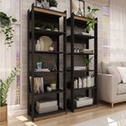 Conjunto 2 Estantes Para Livros 4 Prateleiras Wood Genialflex