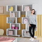 Conjunto 2 Estantes Verticais Com 5 Nichos 100% Mdf Branco