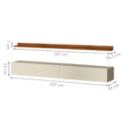 Conjunto 2 Gavetas E Prateleira Agra Cinamomo Mel Off White