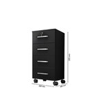 Conjunto 2 Gaveteiros Para Escritório 4 Gavetas Com Rodízios