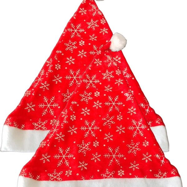 Conjunto 2 Gorro Vermelho Touca Papai Noel Enfeite De Natal