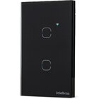 Conjunto Interruptor 2 interruptores  10A 4x2 Preto EIW 1002  Intelbras