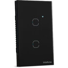 Conjunto Interruptor 2 interruptores  10A 4x2 Preto EIW 1002  Intelbras