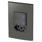 Conjunto 2 Interruptores Led + 1 Tomada 10a - Inova Grafite -