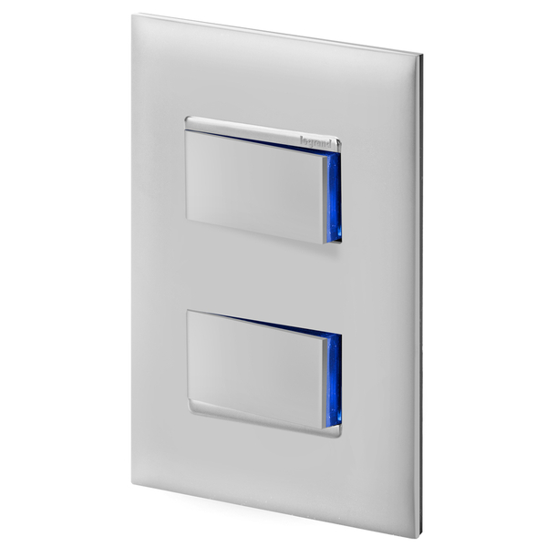 Conjunto 2 Interruptores Paralelos - Cinza - Pial Plus + / Pp