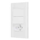 Conjunto 2 Interruptores Simples 16A/250V e Tomada 10A/250V Branco Modulare  Fame