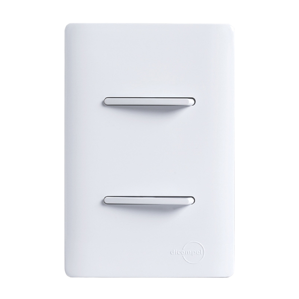 Conjunto 2 Interruptores Simples 4x2 Branca Dicompel