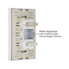 Conjunto 2 Interruptores Simples 4x2 com Suporte Branco Fosco Madrid Lexman