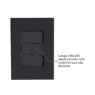 Conjunto 2 Interruptores Simples 4x2 com Suporte Preto Fosco Madrid Lexman