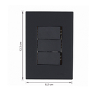 Conjunto 2 Interruptores Simples 4x2 com Suporte Preto Fosco Madrid Lexman